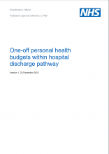 One-off personal health budgets within hospital discharge pathway